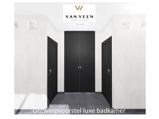 RUIME ​LUXE BADKAMER, VAN VEEN INTERIOR DESIGN VAN VEEN INTERIOR DESIGN Moderne badkamers