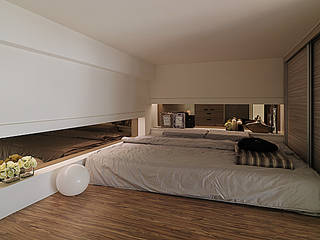 浪漫情挑紐約上城風, 大集國際室內裝修設計工程有限公司 大集國際室內裝修設計工程有限公司 Modern Bedroom