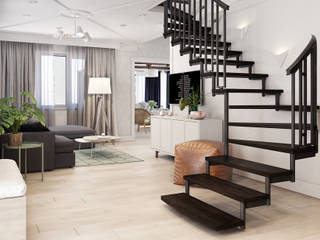 Дом в поселке "Латошинка", OBJCT OBJCT Scandinavian style living room