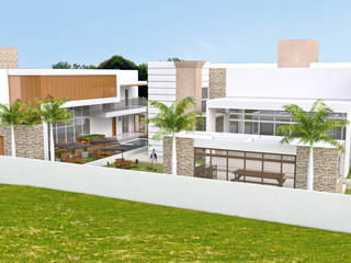 Casa tropical para condomínio de praia em Parnaíba-Pi, FARO ARQUITETURA LTDA-ME FARO ARQUITETURA LTDA-ME Modern Evler