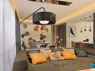 Mr. Anurag 3bhk apartment interiors, Axis Group Of Interior Design Axis Group Of Interior Design Nowoczesny salon