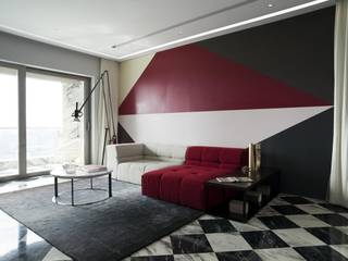 Sergio Mannino Studio Modern living room Marble Grey