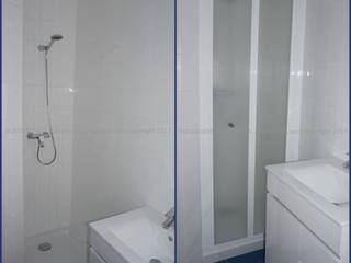 Compasso em vidro temperado, Euroduches Lda. Euroduches Lda. Minimalist style bathrooms Glass