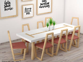 Á grande e á francesa, Trinta por uma Linha Trinta por uma Linha Minimalist dining room Solid Wood Multicolored