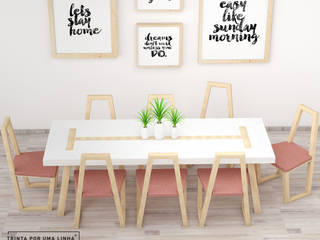 Á grande e á francesa, Trinta por uma Linha Trinta por uma Linha Minimalist dining room Solid Wood Multicolored