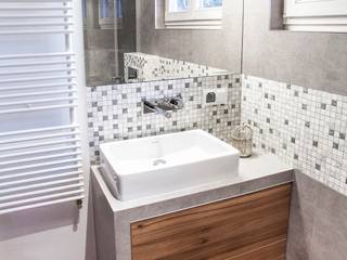 Mała ale funkcjonalna łazienka, Pracownia projektowa Atelier Lillet Pracownia projektowa Atelier Lillet Casas de banho modernas