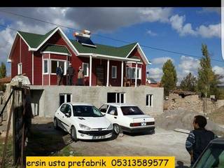 ersin, ersin usta prefabrik ersin usta prefabrik Modern houses Wood Red
