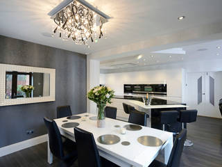 Mr & Mrs Davidson's Monochrome Kitchen, Room Room Modern dining room Solid Wood White