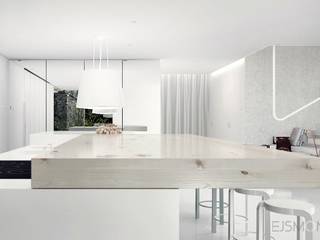 DOM W WARSZAWIE 200 m2 bieli i przestrzeni, Ejsmont - pracowania architektoniczna Ejsmont - pracowania architektoniczna Modern kitchen