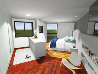 RCT, ArqClub - Studio de Arquitetura ArqClub - Studio de Arquitetura Modern style bedroom Wood Wood effect