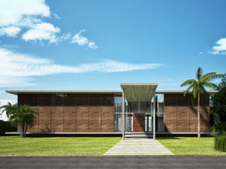 Key Biscayne , Fernandez Architecture Fernandez Architecture Jardins tropicais Madeira Acabamento em madeira
