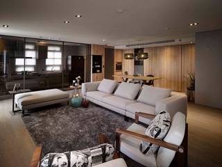 家的溫度 豁然, 晨室空間設計有限公司 晨室空間設計有限公司 Modern living room