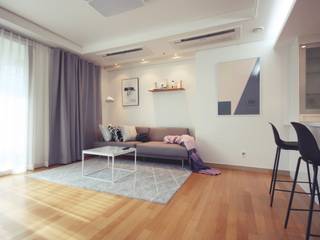 [홈라떼] 27평 북유럽 스타일의 로맨틱 신혼집 홈스타일링, homelatte homelatte Scandinavian style living room