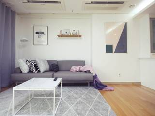 [홈라떼] 27평 북유럽 스타일의 로맨틱 신혼집 홈스타일링, homelatte homelatte Living room