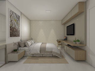 Suíte do Casal - Apartamento L+M, Paralelo Arquitetura e Comunicação Paralelo Arquitetura e Comunicação Modern style bedroom