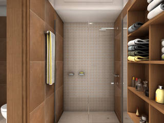Ducha-vestidor JIEarq Baños modernos Cerámico Marrón baño,ducha,vestidor,reforma,vivienda,casa,moderno