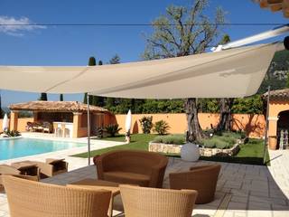 Voiles d'ombrage sur mesure - Couverture terrasses - Projets Particuliers, Artesun Gbr Artesun Gbr مسبح