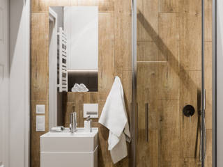 Projekt wnętrz domu jednorodzinnego w Krakowie, PRØJEKTYW | Architektura Wnętrz & Design PRØJEKTYW | Architektura Wnętrz & Design Scandinavian style bathroom
