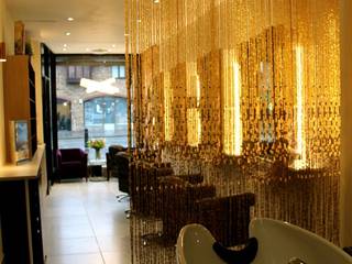 Champagne Gold Luxurious Acrylic Crystal Bead Curtain, Memories of a Butterfly: Bead Curtains & Room Dividers Memories of a Butterfly: Bead Curtains & Room Dividers Modern spa