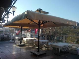 Cafe Şemsiyesi, Akaydın şemsiye Akaydın şemsiye Commercial spaces Aluminium/Zinc Beige