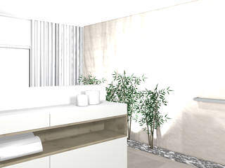 Modernes Badezimmer 3D, wohnly wohnly Salle de bain minimaliste