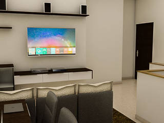 Diseño Interior 2da Planta Vivienda Privada, Sixty9 3D Design Sixty9 3D Design Salas multimedia de estilo minimalista