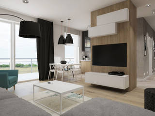 Nowoczesne mieszkanie, Łódź, SO INTERIORS ARCHITEKTURA WNĘTRZ SO INTERIORS ARCHITEKTURA WNĘTRZ Modern living room Wood Wood effect