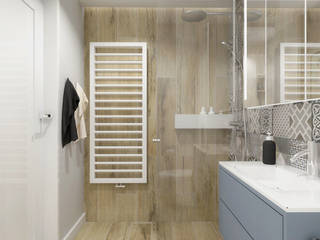 Jasne mieszkanie w neutralnych barwach, SO INTERIORS ARCHITEKTURA WNĘTRZ SO INTERIORS ARCHITEKTURA WNĘTRZ Scandinavian style bathroom Wood Wood effect