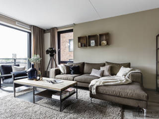 Private apartment, Marion van Vliet Interieurontwerp Marion van Vliet Interieurontwerp Industriale Wohnzimmer