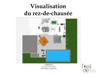 Aménagement du rez-de-chaussée d'une maison contemporaine, L'Oeil DeCo L'Oeil DeCo Nhà bếp phong cách hiện đại