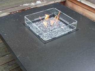 Offset Gas Fire Table - Grovelands, Rivelin Rivelin モダンな庭