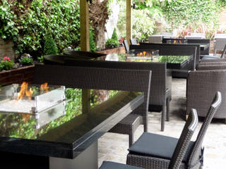 Milan Gas Fire Dining Table - The Green Dragon (Leek), Rivelin Rivelin حديقة جرانيت