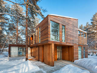 Дом #1, DK architects DK architects Casas escandinavas Madeira Efeito de madeira