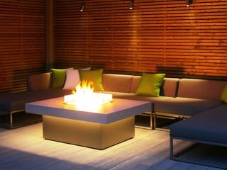 Madrid Gas Fire Table - Dune, Rivelin Rivelin Taman Modern