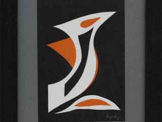 CRUZEIRO SEIXAS - Original - Técnica mista sobre cartolina, assinada, motivo "Figura", com 30x21 cm (moldura com 49x39 cm). , Antiguidadesportugal Antiguidadesportugal Mais espaços