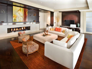 Penthouse Posh, Lorna Gross Interior Design Lorna Gross Interior Design Гостиная в стиле модерн