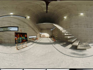 Visualizacion 3D - Taller de Arte, Polygon Arquitectura Polygon Arquitectura ทางเดินในสไตล์อุตสาหกรรมห้องโถงและบันได