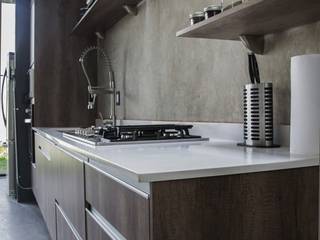 homify Industrial style kitchen Grey Cabinets & shelves