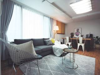 [홈라떼] 삼성동 18평 투룸 빌라 싱글녀 홈스타일링 , homelatte homelatte Modern living room