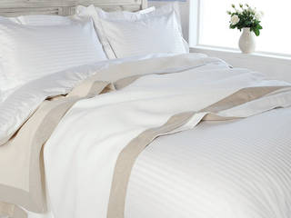 Luxury diamond weave linen border Throw-over Bedspread King of Cotton クラシカルスタイルの 寝室 綿 赤色 テキスタイル