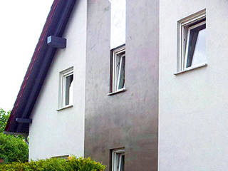 Fassadenputz bietet nahezu unbegrenzte Gestaltungsmöglichkeiten in Farbe, Struktur und Form , Volimea GmbH & Cie KG Volimea GmbH & Cie KG Ausgefallene Häuser