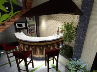 Outdoor Terrace Bar, Studio Machaan Studio Machaan Moderner Balkon, Veranda & Terrasse