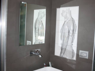 Casa M_V_M, NoiArchitetti_Napoli NoiArchitetti_Napoli Minimalist bathroom Porcelain