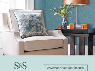 Sabrina et Sophie Wallcoverings, Orli Orli Minimalist living room Paper