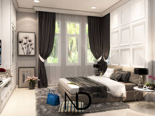 ออกแบบตกแต่งภายใน บ้านพักอาศัย 1 ชั้น K.โอ๊ต, ND Design interior Design & Decorate ND Design interior Design & Decorate Quartos ecléticos