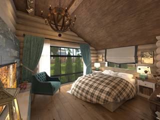 РУССКОЕ ШАЛЕ, atmosvera atmosvera Rustic style bedroom Wood Wood effect
