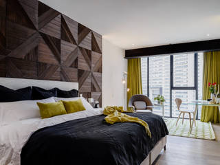 16MAN, NIVEL TRES ARQUITECTURA NIVEL TRES ARQUITECTURA Modern style bedroom Wood Black