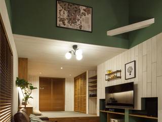 house-07, dwarf dwarf Scandinavian style living room Solid Wood Green