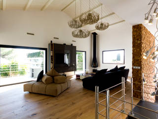 Ristrutturazione soggiorno di villa a Cannes, Costa Azzurra, MBquadro Architetti MBquadro Architetti Modern Living Room