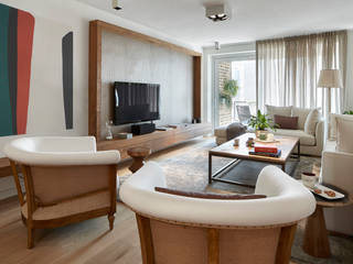 Piso Avenida Sarrià, Deu i Deu Deu i Deu Rustic style living room Solid Wood Beige